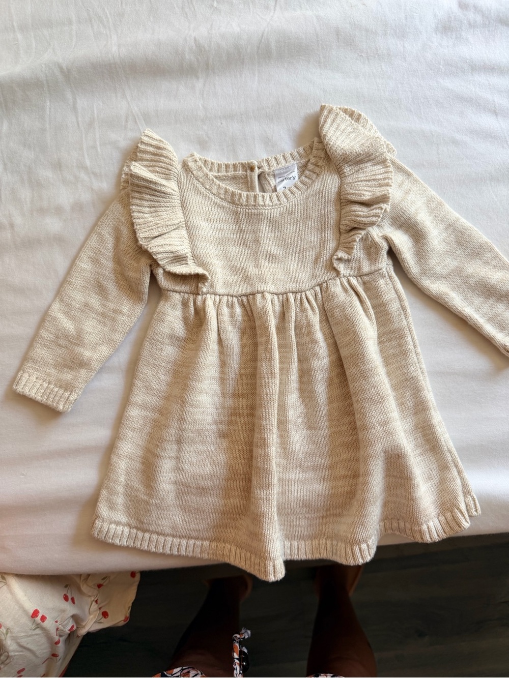 🤍 Carter’s Baby Girl Knit Ruffle Dress – 3M | Brand New Without Tags